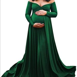 Hunter Green Maternity Gown